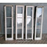 Set of 4 pine windows for restoration. 30cm x 123cm.