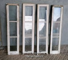 Set of 4 pine windows for restoration. 30cm x 123cm.