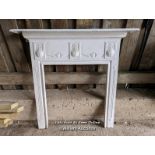 Art Nouveau cast iron fireplace surround. Painted white C1910. Mantel width 111cm. Body width 91.