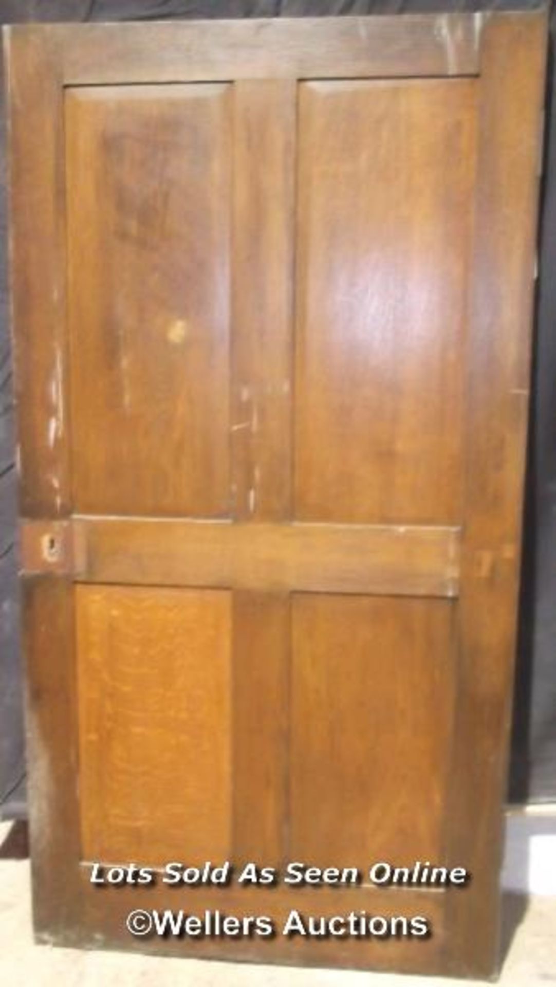 Victorian solid oak four panel door, 91cm x 173cm x 3cm - Bild 3 aus 3
