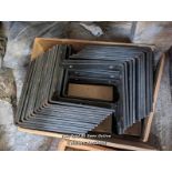 96 large metal shelf brackets, 18cm x 18cm.