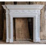 Large Victorian cast iron painted fire surround. 142cm mantel, opening 76cm W x 91cm T