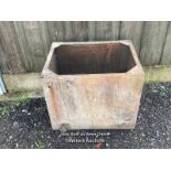 A galvanised water tank or planter. 57cm x 60cm x 74cm