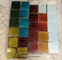 Approx 25 mixed set of plain fireplace tiles C1900. 6" x 6"