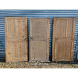 3 Georgian pine doors, all stripped pine, sizes 81cm x 166cm, 75cm x 164cm, 82cm x 165cm