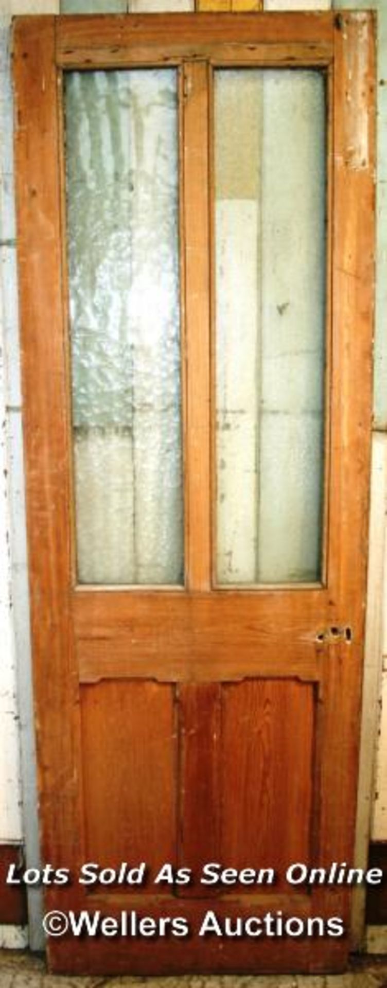 2 Victorian four panel glazed doors for restoration. Sizes 73cm x 216cm x 4.5cm and 84cm x 217cm x - Bild 4 aus 6