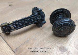 Cast aluminium copies of Victorian door pull and knocker