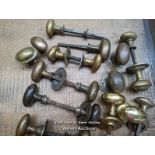 Batch of reclaimed brass handles . Georgian style oval design. Mostly original antique. Approx 9