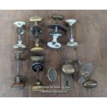 7 pairs of brass oval door handles for restoration