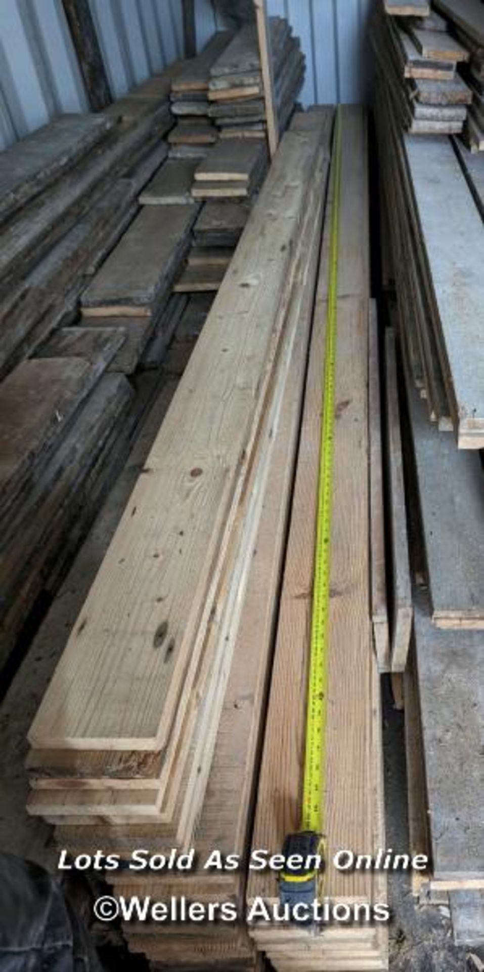 20m2 re sawn pine floorboards. 13cm W x 2.2cm thick. Boards are 1.9m to 3.9m long - Image 4 of 5