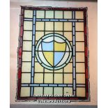 Set of 5 stained glass panels C1910. widths from 39cm to 46cm x 62cm