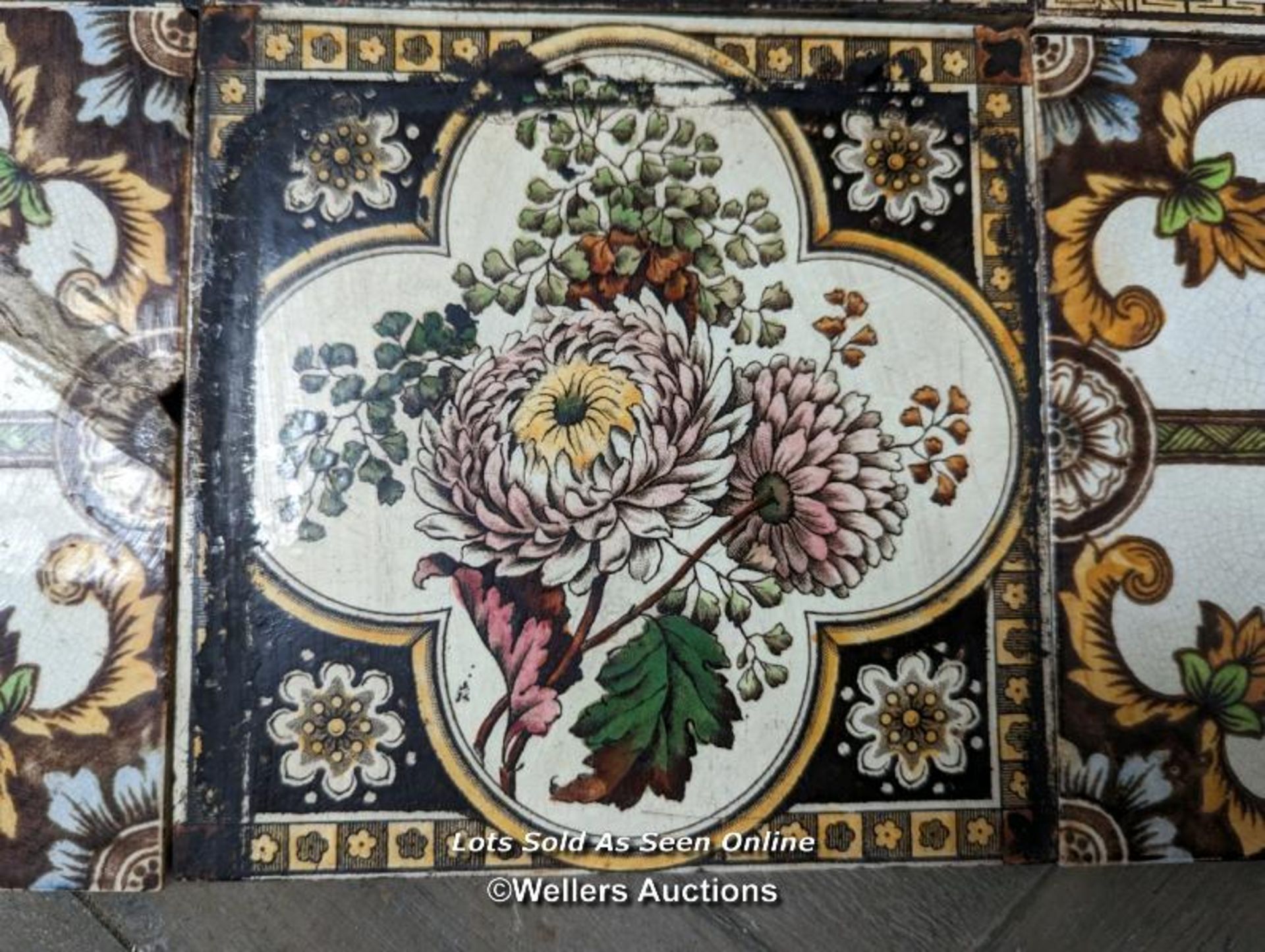 6 assorted Victorian transfer print tiles 6" x 6" - Image 3 of 6