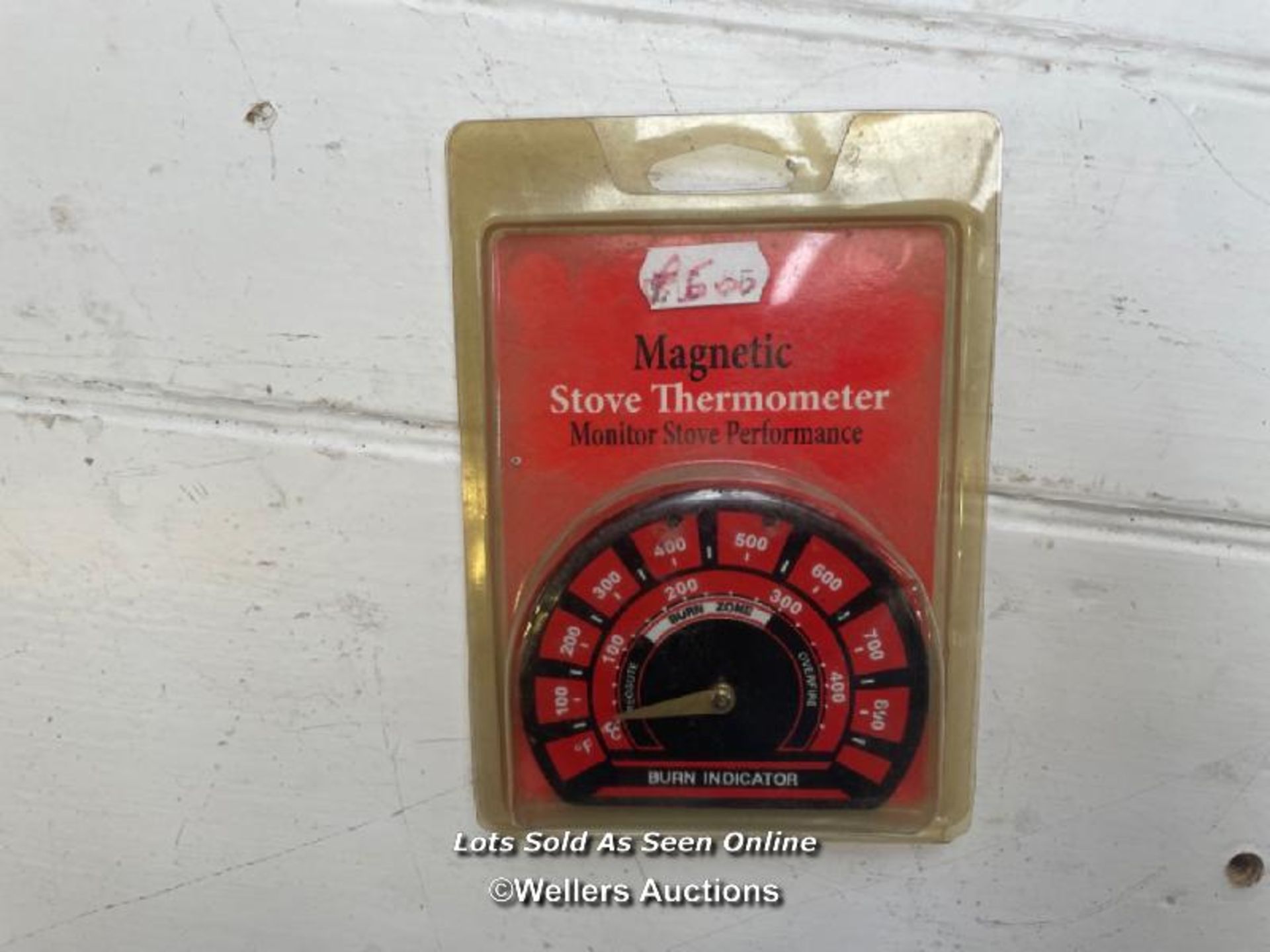 Fireplace spares. Lagging rope for fire proofing stoves. 5 x magnetic thermometers. 2 x marble - Image 4 of 5