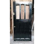 An oak front door C1910. Arts and crafts design. Painted front. 90.5cm x 199cm x 4.5cm