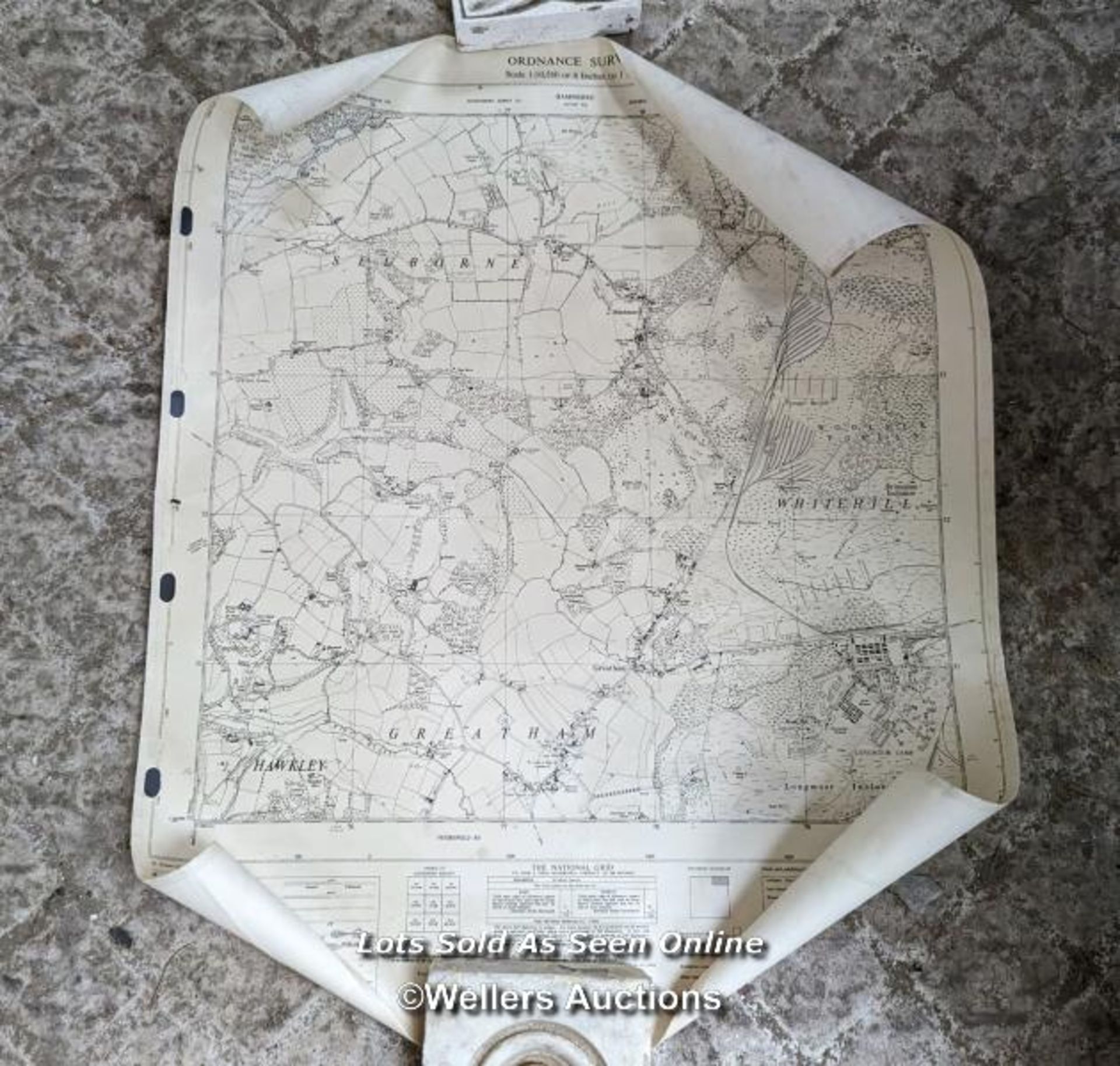 3 maps, local interest. One of Petersfield area mounted on a board. 2 older maps of Selborne and - Image 7 of 8