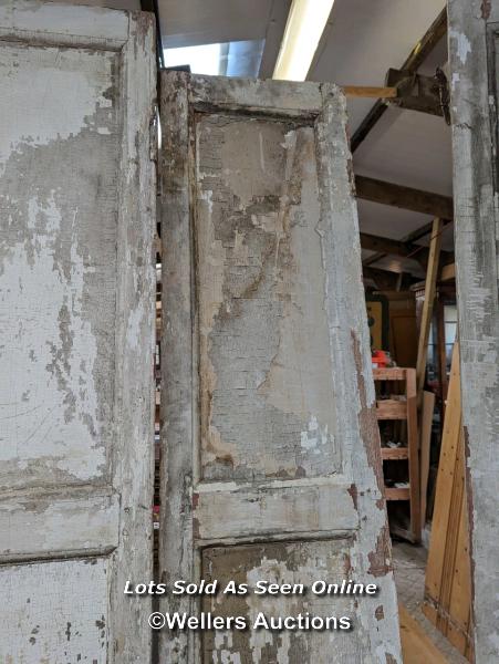 Pair of tall Georgian pine shutters or door for restoration. 114cm x 232cm x 3.5cm - Bild 5 aus 6