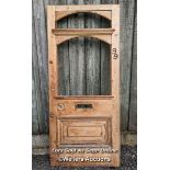 Good quality late Victorian pine front door for restoration and glazing. 96cm W x 218cm H x 4.7cm