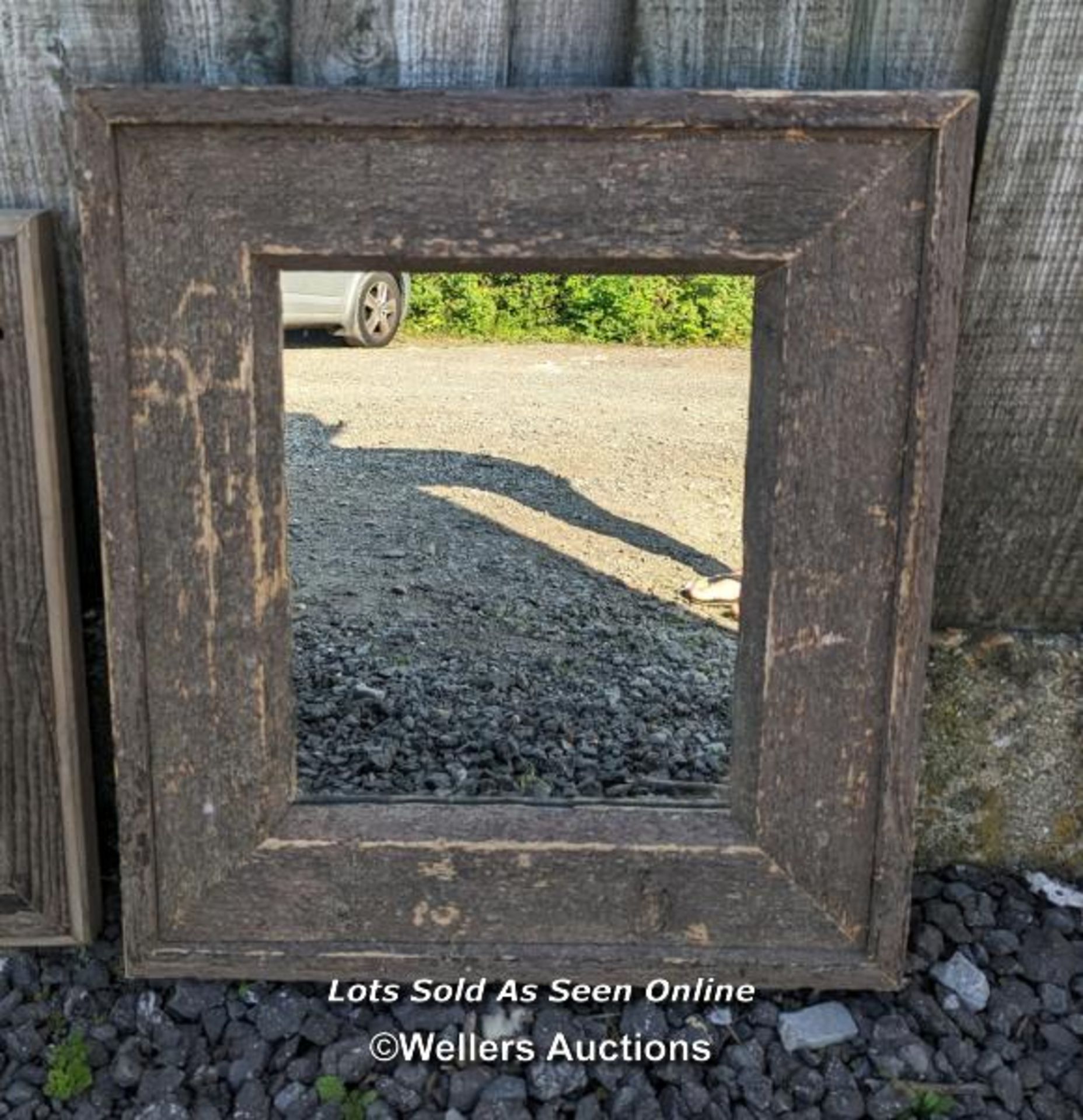 2 reclaimed and rustic pine mirrors with old mirror glass - Image 4 of 6