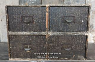 4 Edwardian card filing boxes. 32cm x 19cm x 13cm each