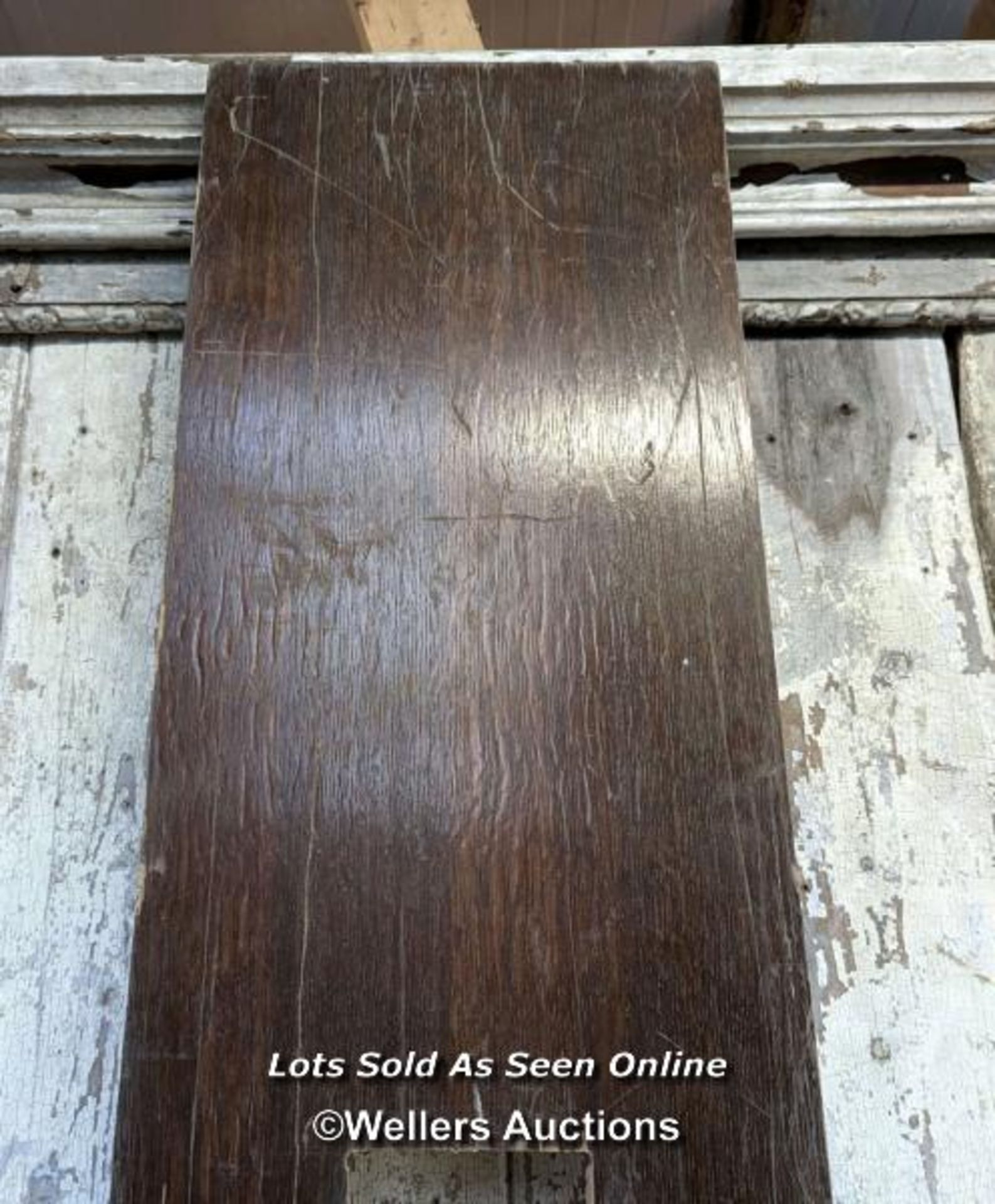 Teak worktop 36cm x 210cm. 2cm thick with cut out - Image 3 of 5