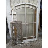 2 Victorian gothic windows for restoration. Pine window 105cm x 162cm. Cast iron window has