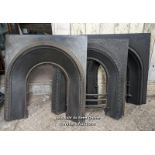 3 cast iron Victorian arched fireplace inserts for restoration. 2 are 86cm W x 92cm H. The largest