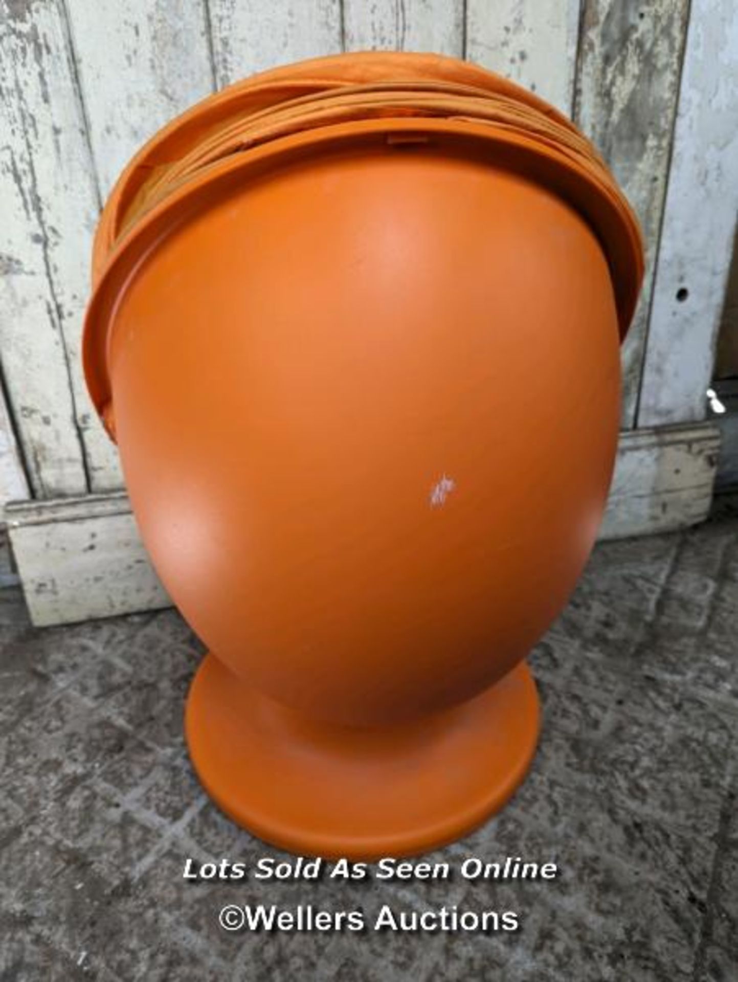 Ikea childs egg chair. Orange with folding cover. 75cm H - Image 3 of 6