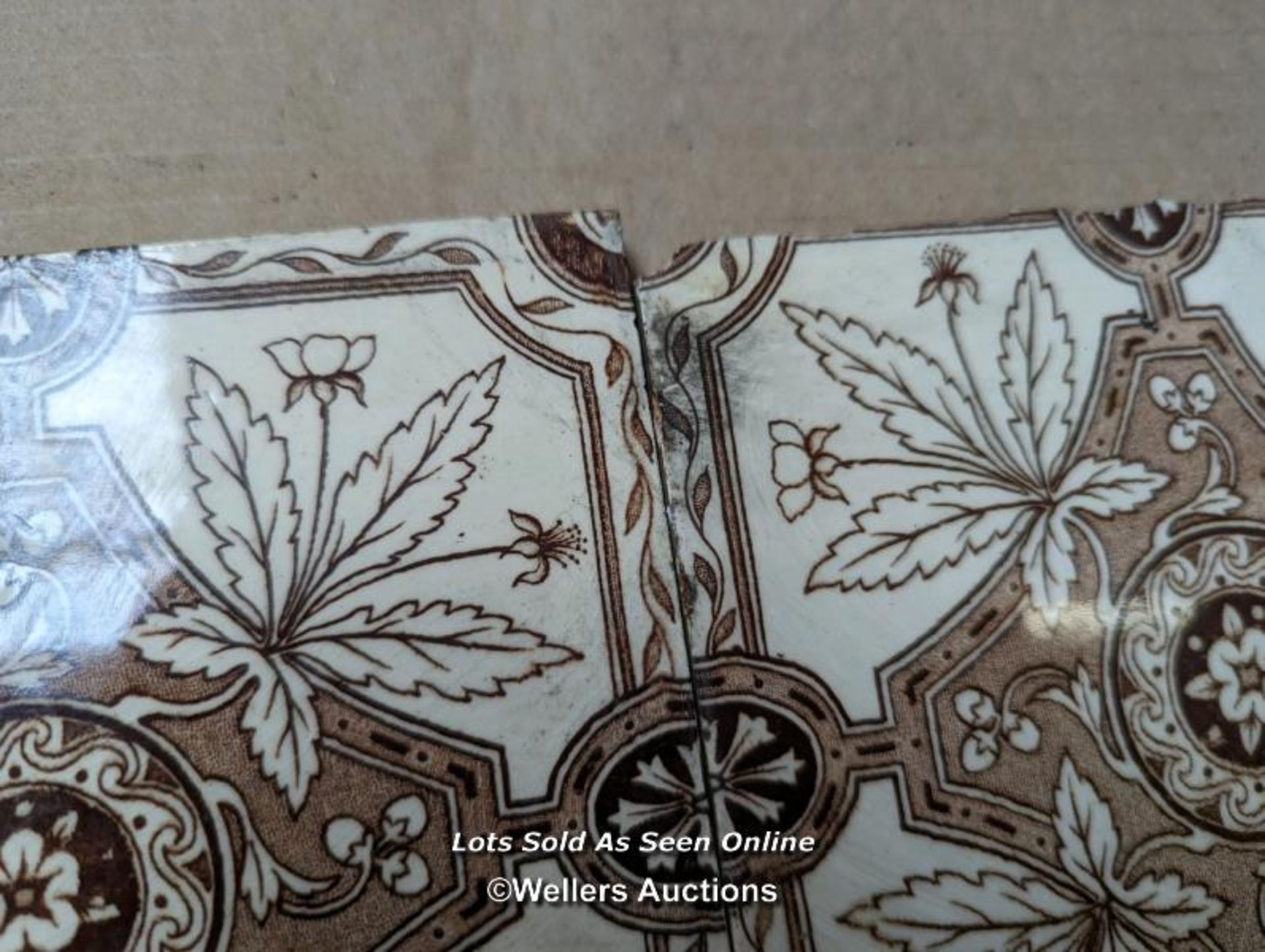 7 Victorian transfer printed tiles, 6" x 6" - Image 3 of 6