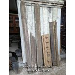 A batch of large decorative mouldings inc handcarved Georgian pine architrave and gilded egg and