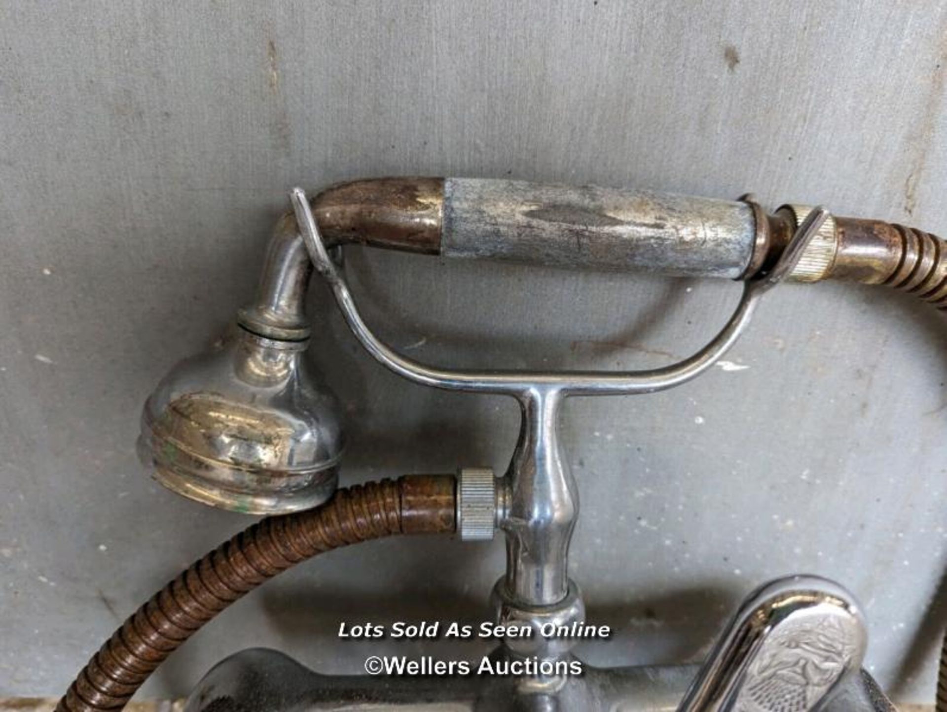 Set of Edwardian Chrome mixer taps for restoration. Distance centre to centre of pipes is 20.5cm - Image 3 of 5