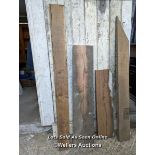 4 pieces of reclaimed chunky oak for seats/ shelves or table tops. Smallest 25cm x 100cm, largest