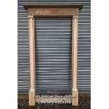 Door surround and pediment made with reclaimed elements, pine colums, hand carved oak header, size