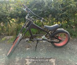 Schwinn stingray bike for restoration. Was custom painted. Chain broken and in bag. Seat needs