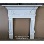 Victorian cast iron painted fire surround. Mantel 130cm, opening 68cm x 68cm.