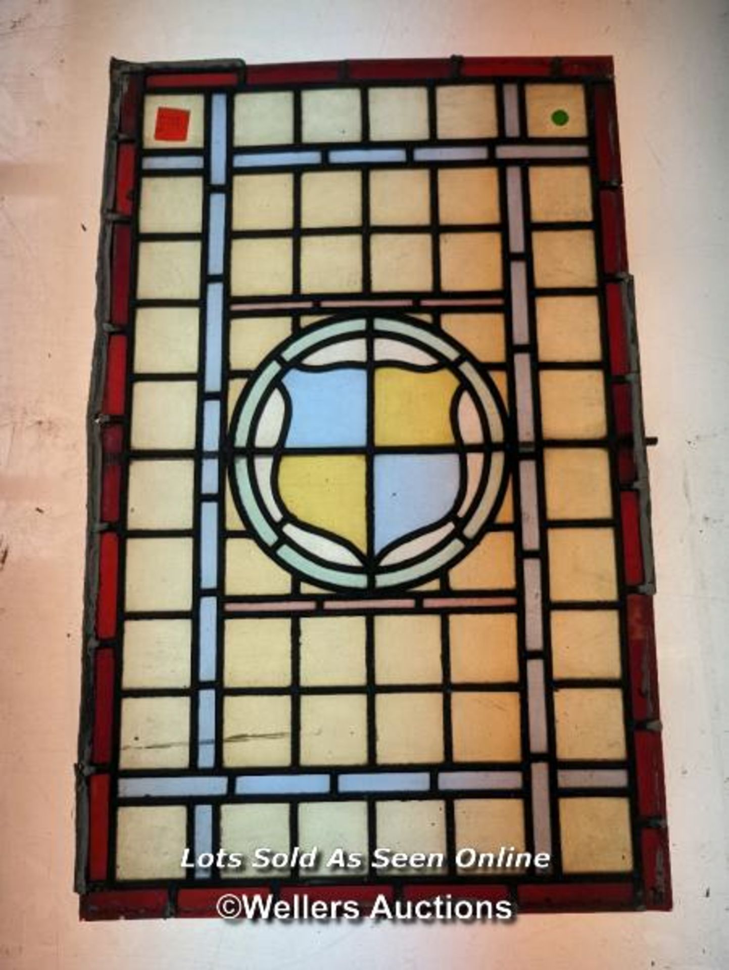 Set of 5 stained glass panels C1910. widths from 39cm to 46cm x 62cm - Image 10 of 13