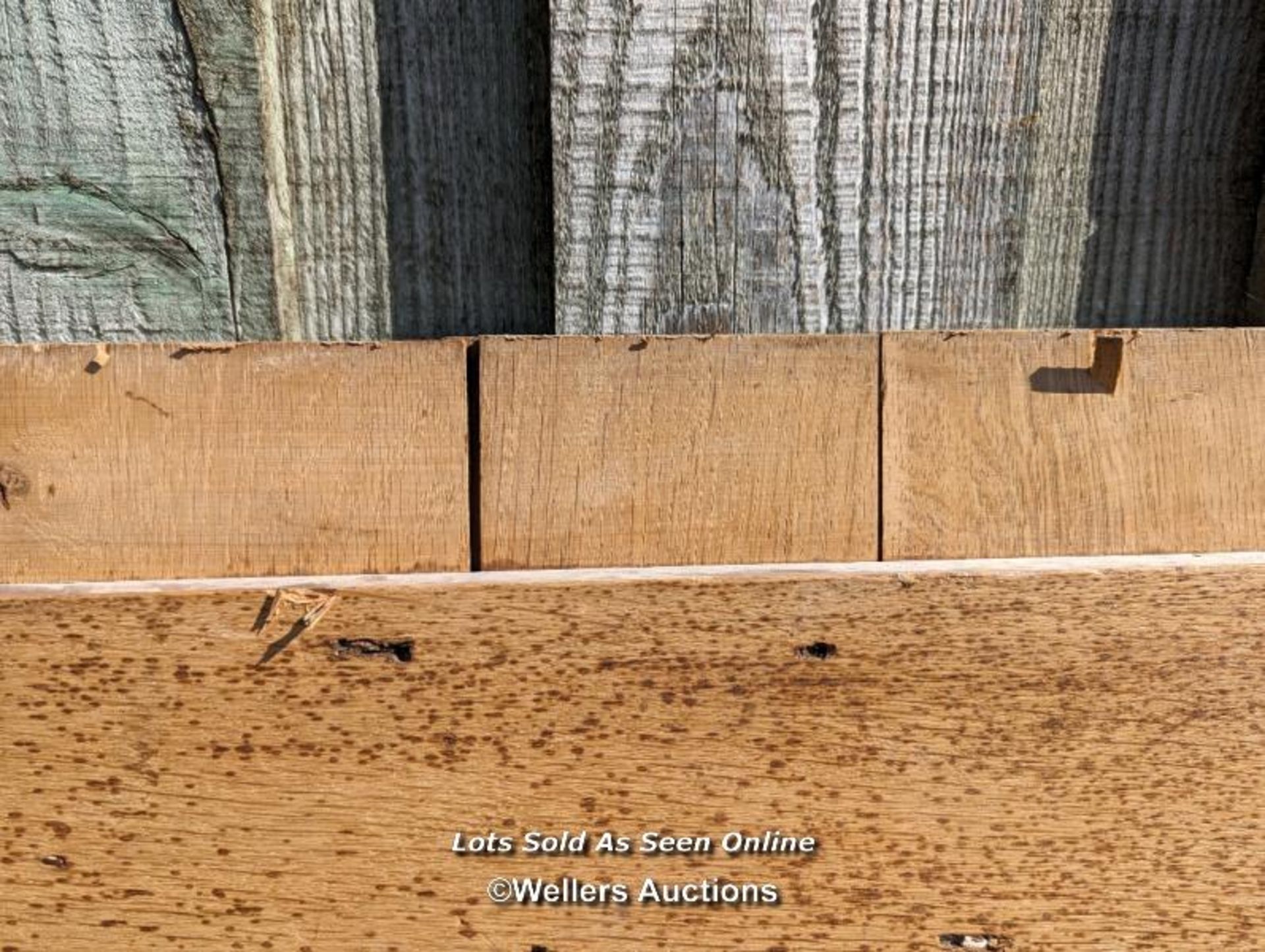 2 arts and crafts oak solid oak plank doors. 60cm x 171cm and 75cm x 130cm - Image 6 of 6
