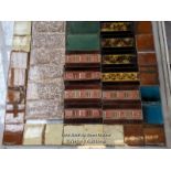 40+ mixed Edwardian fireplace or hearth tiles. Some 3" x 3" and some 3" x 6"