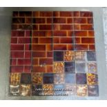 16 various reclaimed tiles. Edwardian. 6" x 6", smoke marks, crackle glaze