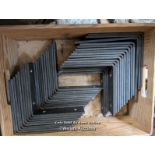 58 metal shelf brackets, 15cm x 15cm.