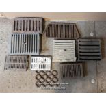 Batch of various air bricks and metal grilles