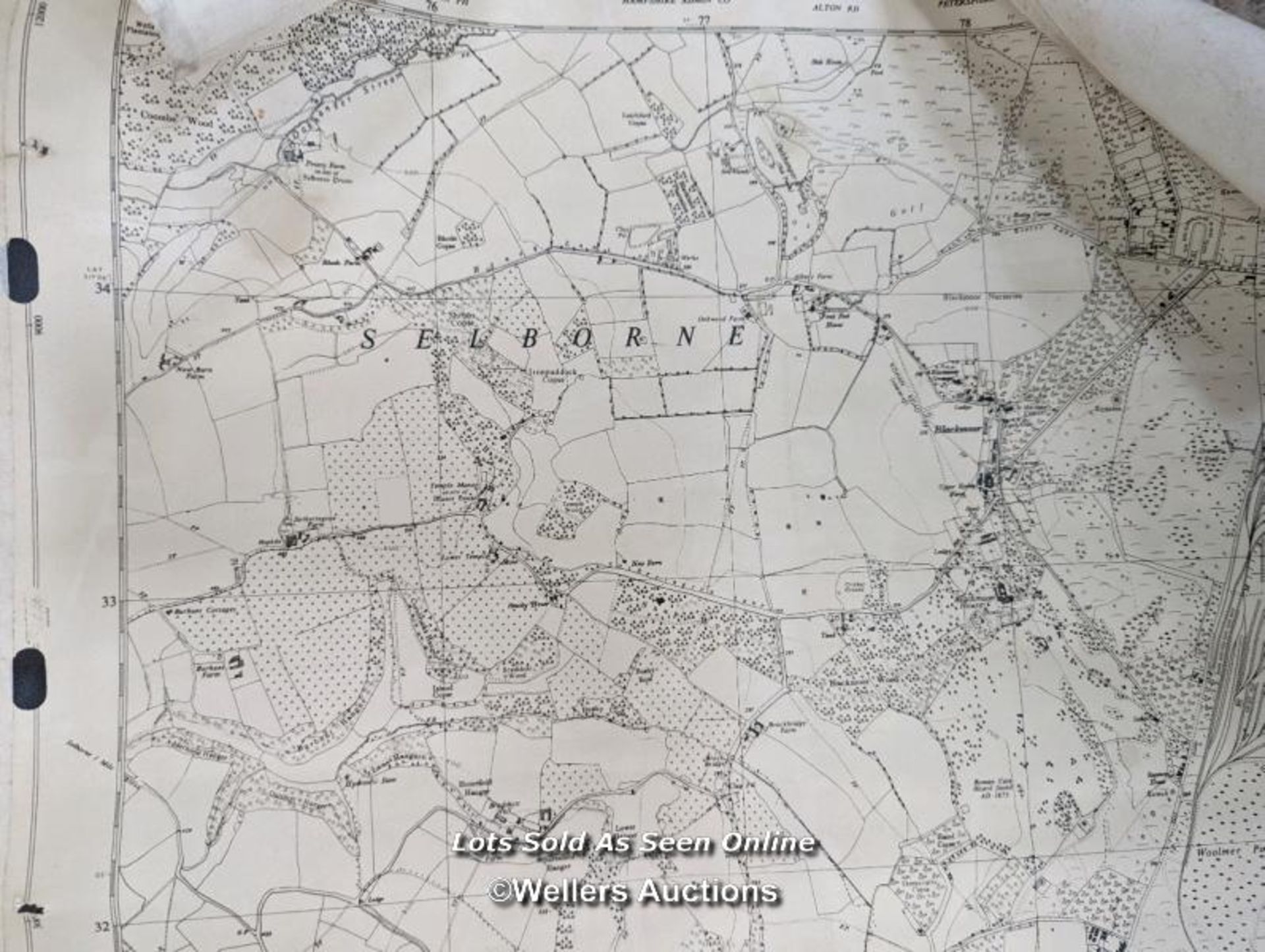 3 maps, local interest. One of Petersfield area mounted on a board. 2 older maps of Selborne and - Image 8 of 8