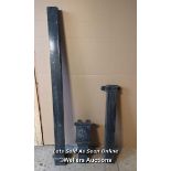 Square cast iron guttering and hopper 4" x 3" internal section.