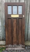 Cottage style modern oak veneered front door. Nice looking door but would need to be in a covered