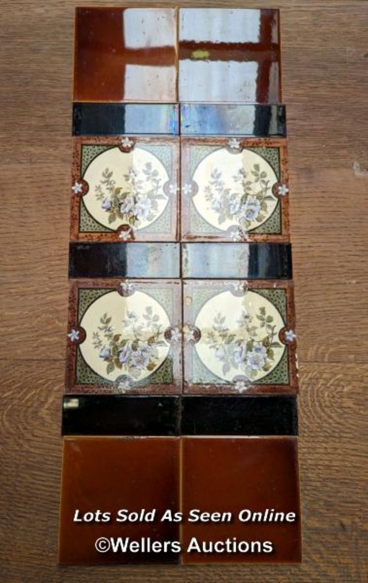 set of fire place tiles to create 2 runs of tiles 30 inches tall 75cm. Tiles are 6 inches wide by