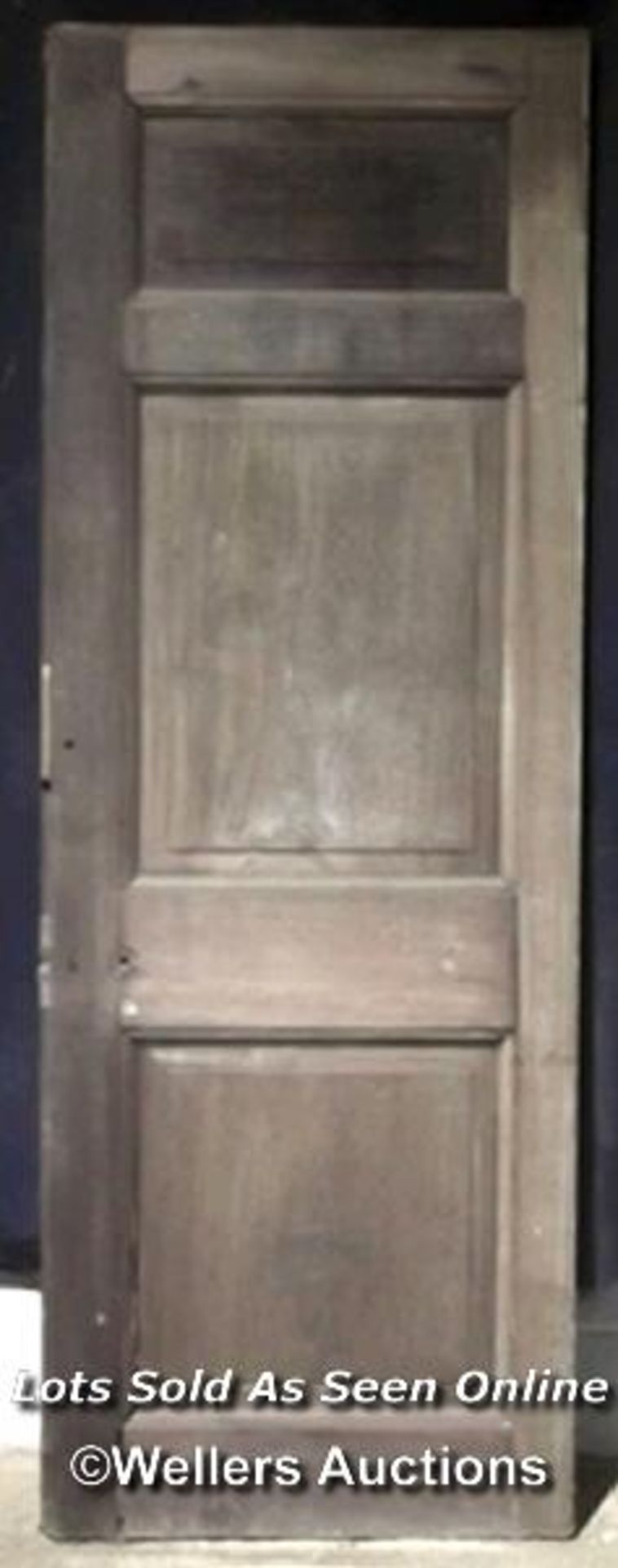 2 Georgian hardwood doors, oak/walnut, raised and fielded panels. Sizes 80cm x 226cm x 4.2cm and - Image 3 of 6