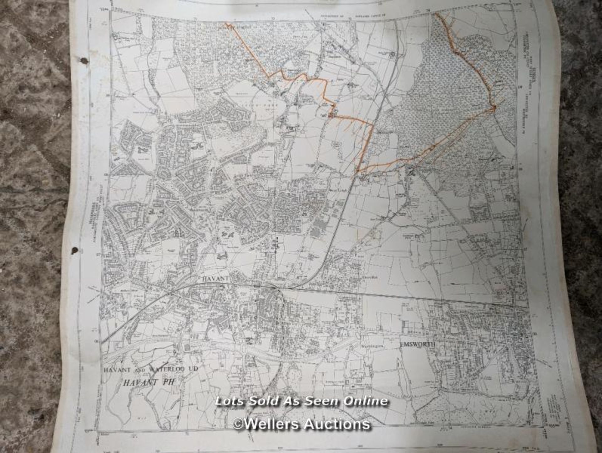 3 maps, local interest. One of Petersfield area mounted on a board. 2 older maps of Selborne and - Image 6 of 8