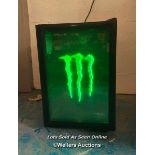 *DRINKS FRIDGE WITH MONSTER LOGO ON DOOR, 64CM (H) X 43.5CM (W) X 46.5CM (D) / COLLECTION