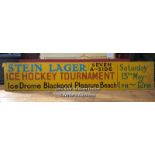"STEIN LAGER SEVEN A SIDE ICE HOCKEY TOURNAMENT, FROM ICE DROME BLACKPOOL PLEASURE BEACH" WOODEN