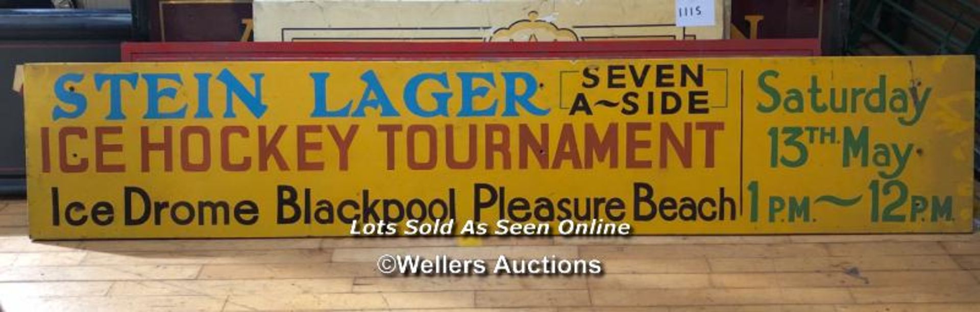 "STEIN LAGER SEVEN A SIDE ICE HOCKEY TOURNAMENT, FROM ICE DROME BLACKPOOL PLEASURE BEACH" WOODEN