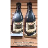 PAIR OF "OLD DAN, 150 YEARS OF SUCCESSFUL BREWING" VINTAGE WOODEN SIGNS, 183CM (H) X 54CM (W) X